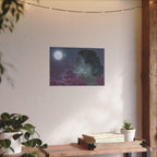 Dreamer Watercolor Poster — Matte Textured Moon & Night Sky Wall Art