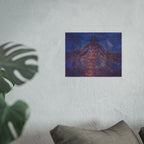 Midnight Sun Mystic Geometry Poster – Cosmic Mandala Satin/Matte Art Print