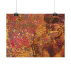 Gilded Lilly Watercolor Texture Art Poster — Vibrant Floral Abstract Wall Print