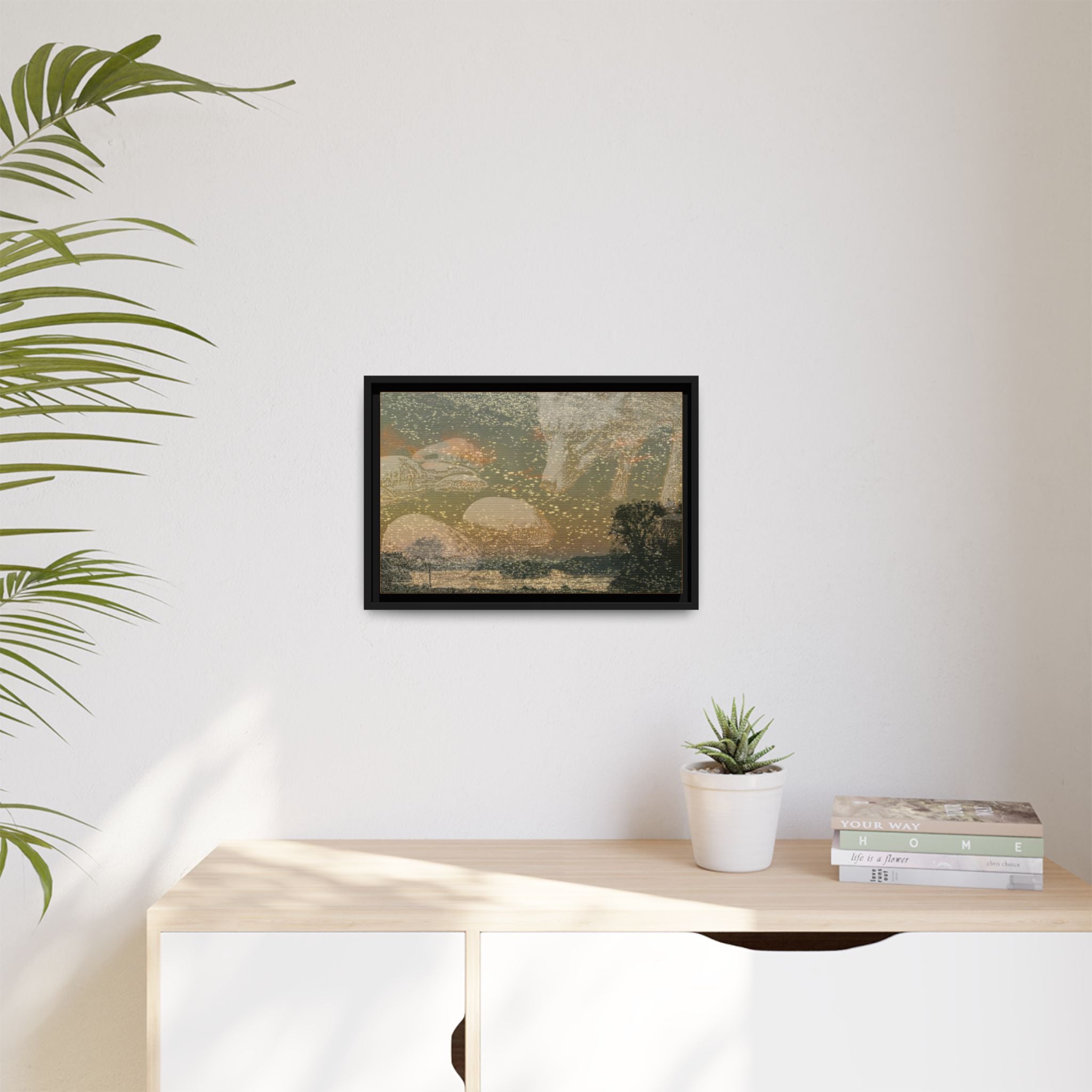 Fox with River Rocks Canvas (Framed)