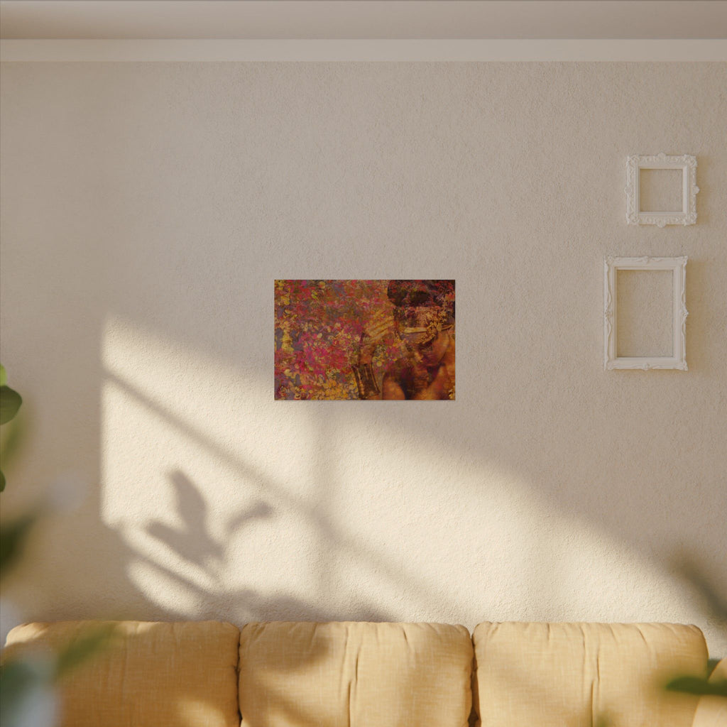 Gilded Lilly Watercolor Texture Art Poster — Vibrant Floral Abstract Wall Print
