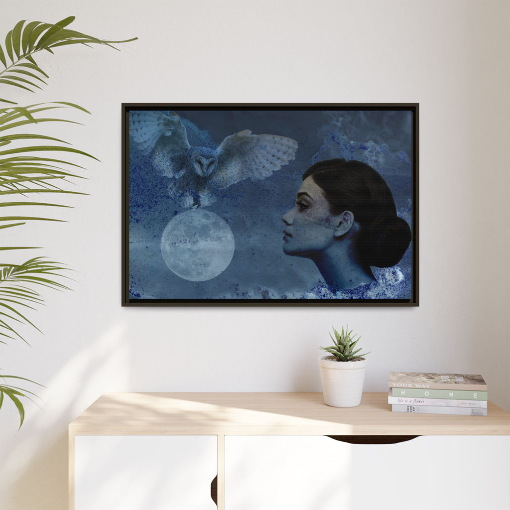 Moon Owl Matte Canvas (Framed)