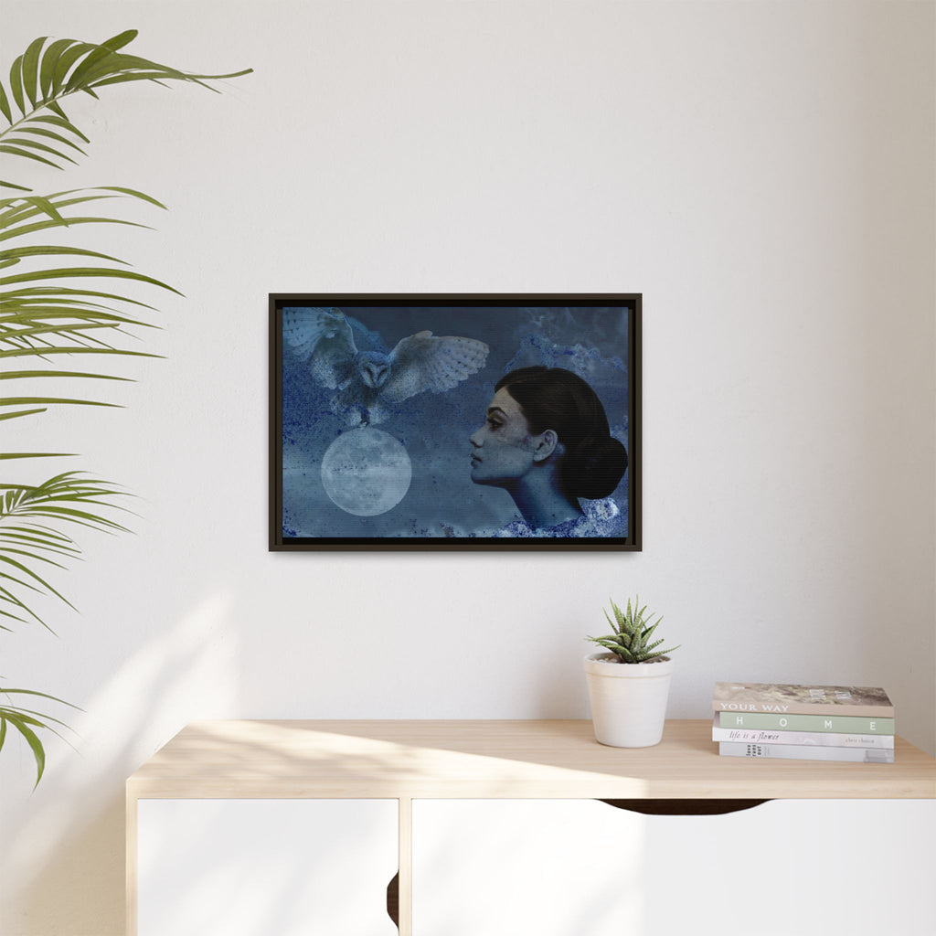 Moon Owl Matte Canvas (Framed)