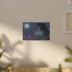 Dreamer Watercolor Poster — Matte Textured Moon & Night Sky Wall Art