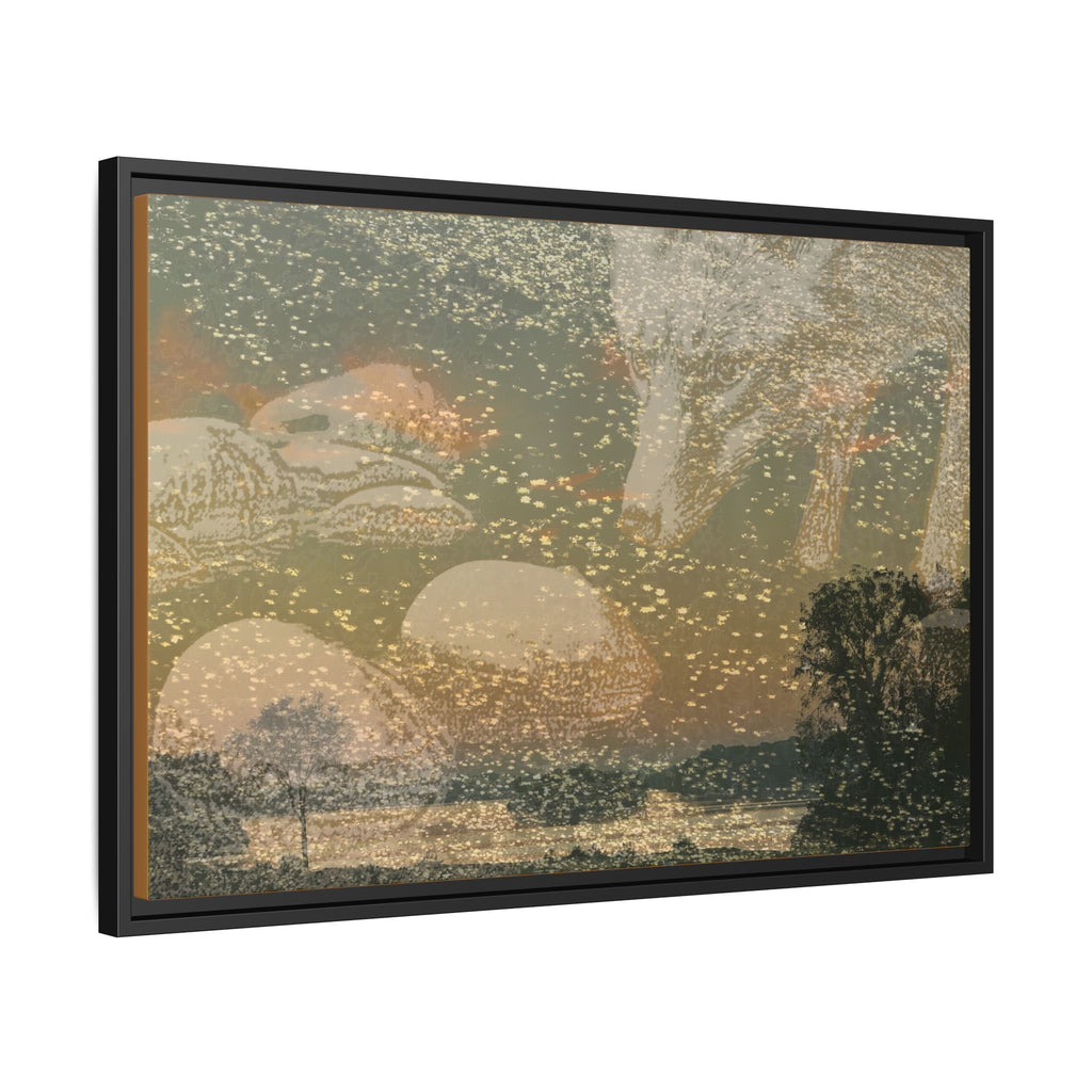 Fox with River Rocks Canvas (Framed)