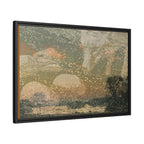 Fox with River Rocks Canvas (Framed)
