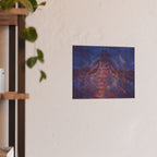 Midnight Sun Mystic Geometry Poster – Cosmic Mandala Satin/Matte Art Print