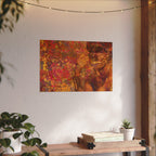 Gilded Lilly Watercolor Texture Art Poster — Vibrant Floral Abstract Wall Print