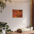 Gilded Lilly Watercolor Texture Art Poster — Vibrant Floral Abstract Wall Print