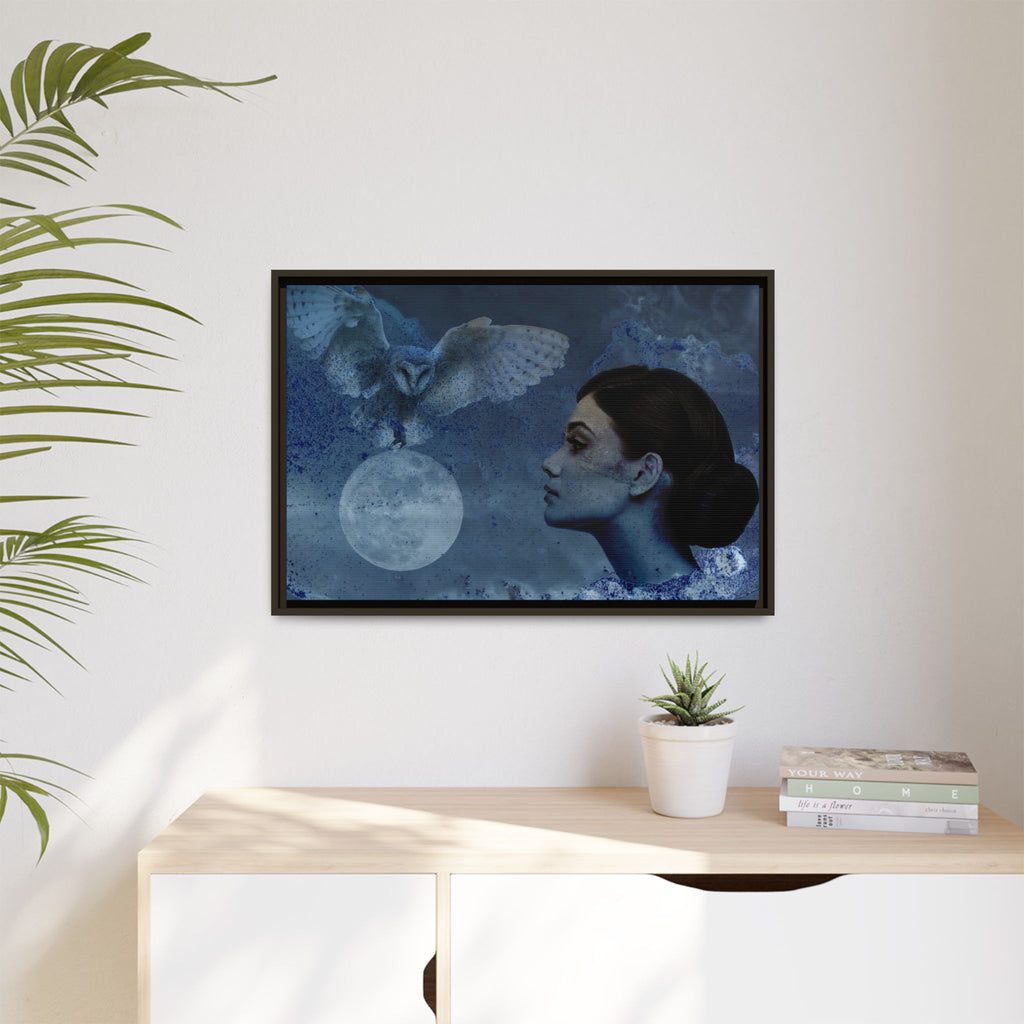 Moon Owl Matte Canvas (Framed)