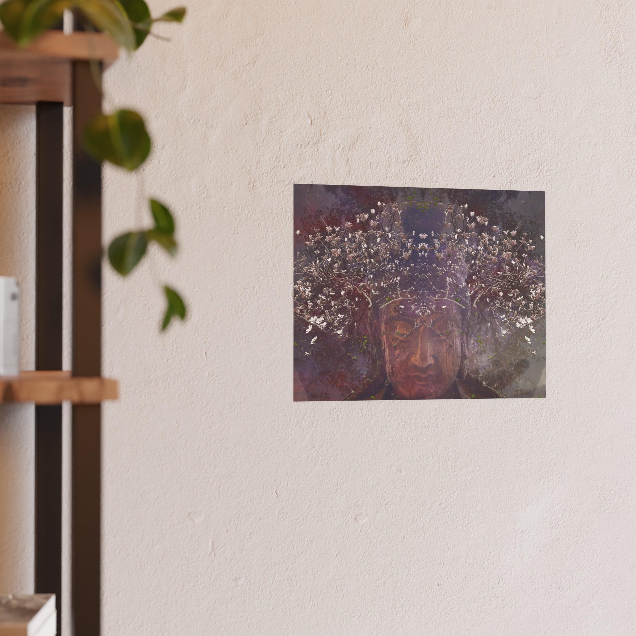 Quan Yin in Magnolia Poster – Cosmic Mandala Satin/Matte Art Print