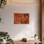 Gilded Lilly Watercolor Texture Art Poster — Vibrant Floral Abstract Wall Print