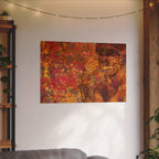 Gilded Lilly Watercolor Texture Art Poster — Vibrant Floral Abstract Wall Print
