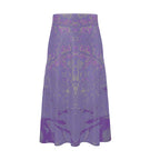 Purple Leaf Midi Skirt