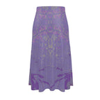 Purple Leaf Midi Skirt
