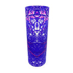 Electric Blue and Magenta Leaf Glass Vase