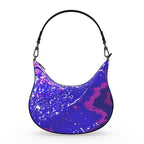 Electric Blue Leaf Curve Hobo Bag