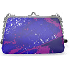 Electric Blue Leaf Flat Frame Lobster Clasp Handbag
