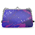 Electric Blue Leaf Flat Frame Lobster Clasp Handbag