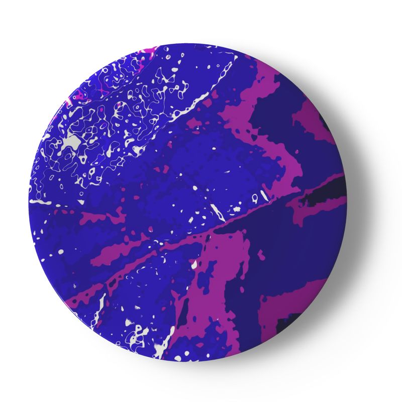 Electric Blue Leaf China Plates