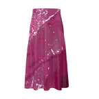 Fuschia leaf Midi Skirt