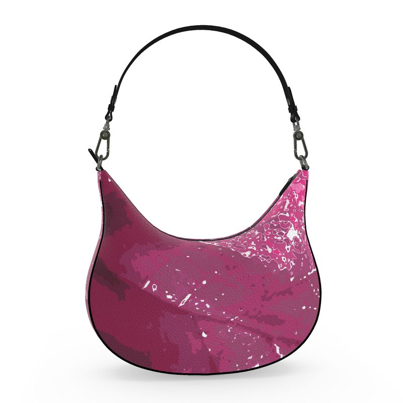 Pink Leaf Curve Hobo Bag