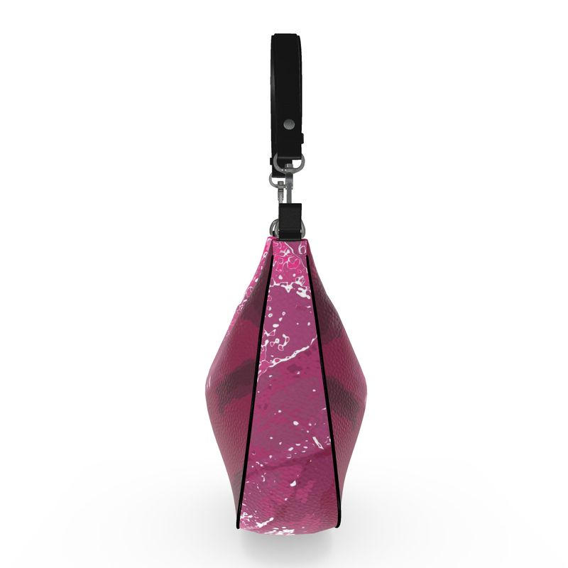 Pink Leaf Curve Hobo Bag