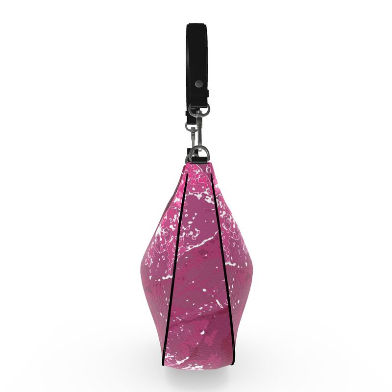Pink Leaf Curve Hobo Bag