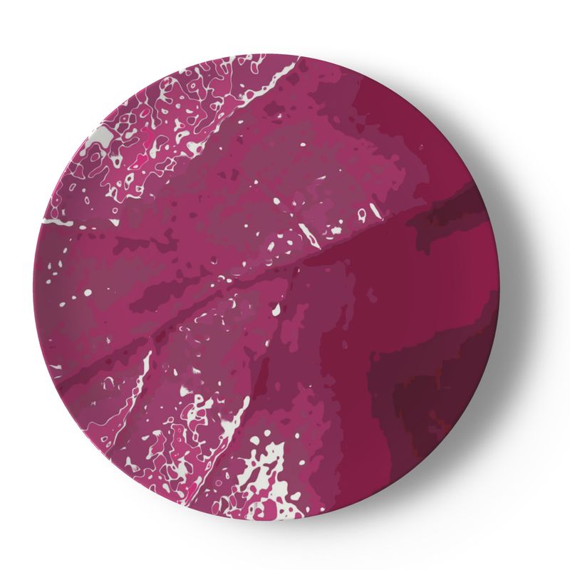 Pink Leaf China Plates