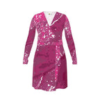 Pink Leaf Wrap Dress