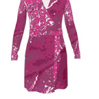 Pink Leaf Wrap Dress