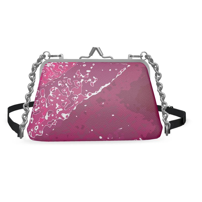 Pink Leaf Flat Frame Bag