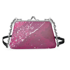 Pink Leaf Flat Frame Bag