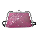Pink Leaf Flat Frame Bag