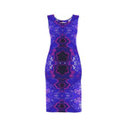 Electric Blue Leaf Bodycon Dress