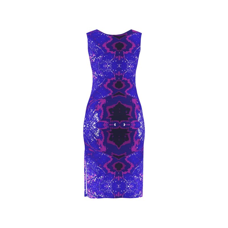 Electric Blue Leaf Bodycon Dress