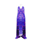 Blue Leaf Halterneck backless dress