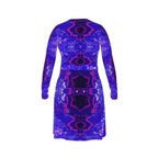 Electric Blue Leaf Wrap Dress