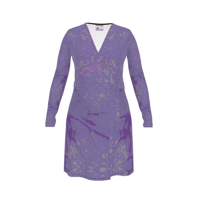 Purple leaf Wrap Dress