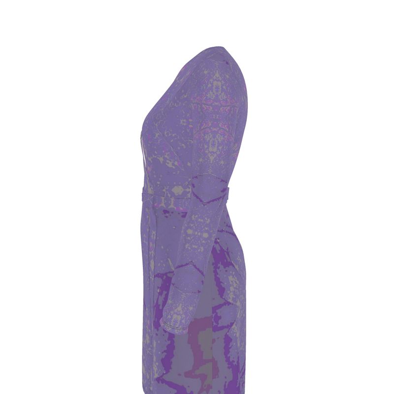 Purple leaf Wrap Dress