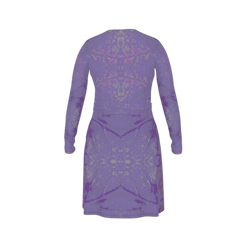 Purple leaf Wrap Dress