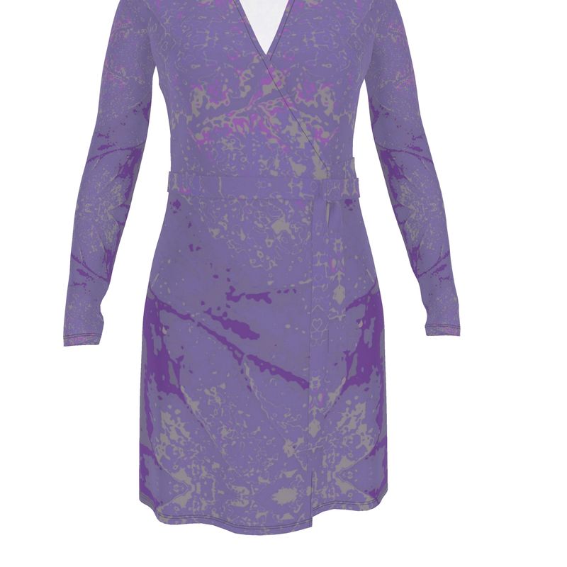 Purple leaf Wrap Dress