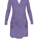 Purple leaf Wrap Dress