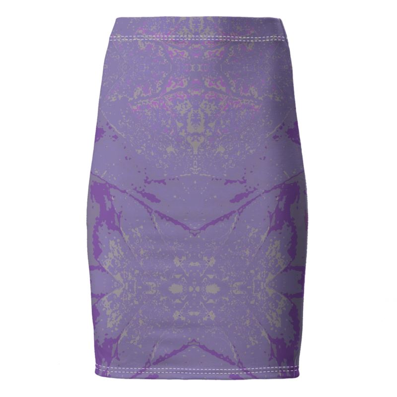 Purple Leaf Pencil Skirt