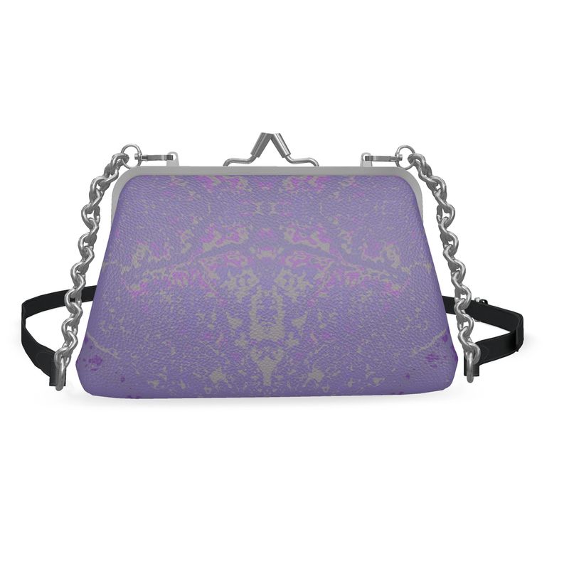 Purple Leaf Flat Frame Bag