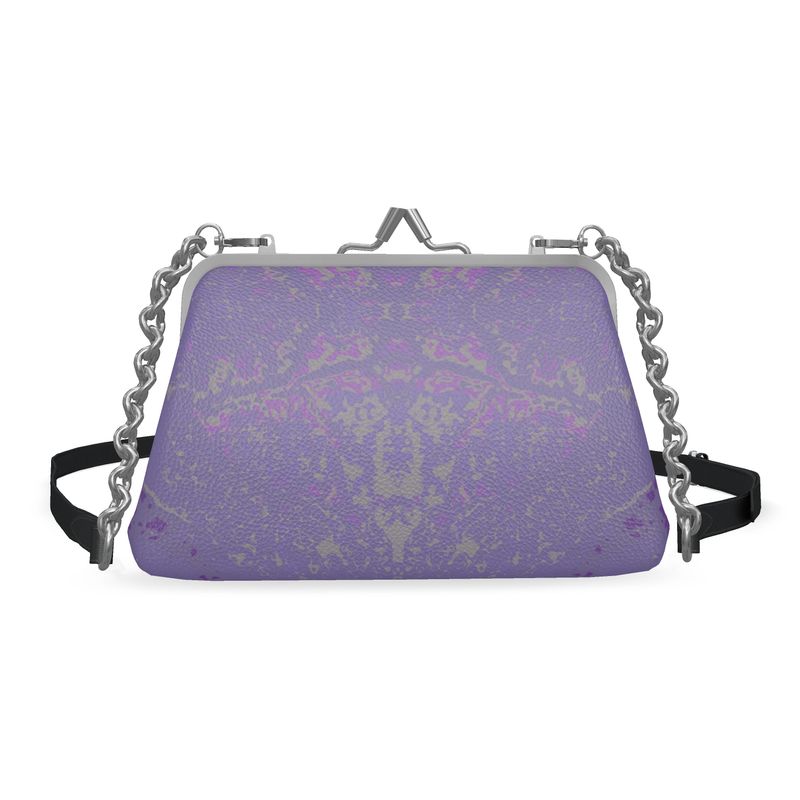 Purple Leaf Flat Frame Bag