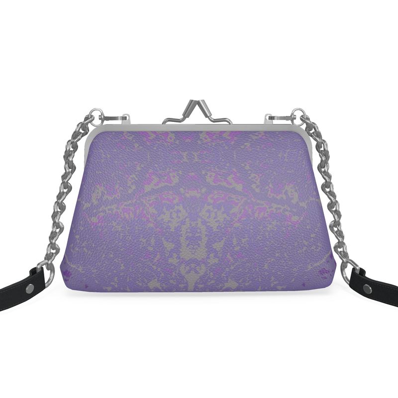 Purple Leaf Flat Frame Bag
