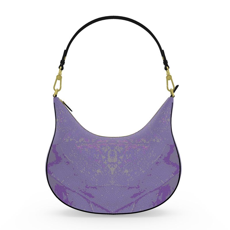 Purple Leaf Curve Hobo Bag