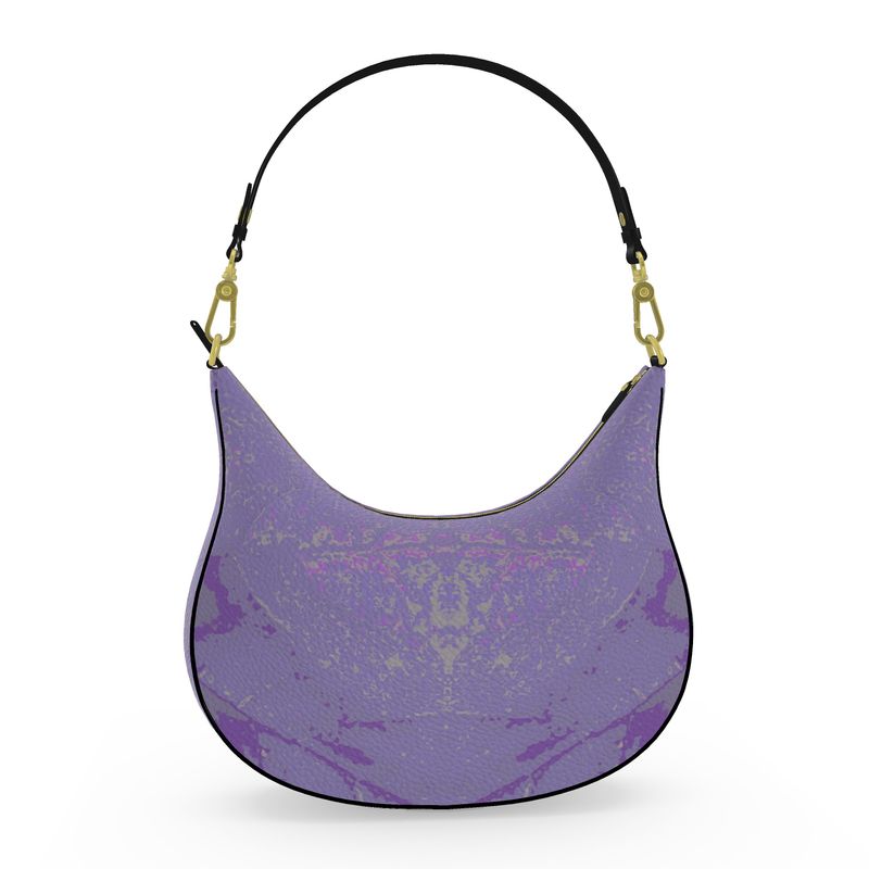 Purple Leaf Curve Hobo Bag
