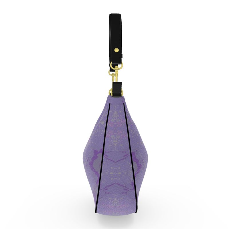 Purple Leaf Curve Hobo Bag